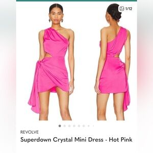 Superdown Crystal Mini Dress - Hot Pink size S